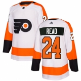 Men's Adidas Philadelphia Flyers #24 Matt Read Authentic White Away NHL Jersey