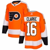 Men's Adidas Philadelphia Flyers #16 Bobby Clarke Authentic Orange Home NHL Jersey