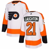 Men's Adidas Philadelphia Flyers #21 Scott Laughton Authentic White Away NHL Jersey