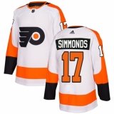 Men's Adidas Philadelphia Flyers #17 Wayne Simmonds Authentic White Away NHL Jersey