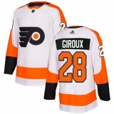 Women's Adidas Philadelphia Flyers #28 Claude Giroux Authentic White Away NHL Jersey