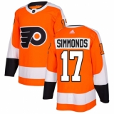 Men's Adidas Philadelphia Flyers #17 Wayne Simmonds Authentic Orange Home NHL Jersey