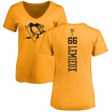 NHL Women's Adidas Pittsburgh Penguins #66 Mario Lemieux Gold One Color Backer T-Shirt