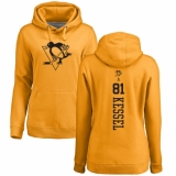 NHL Women's Adidas Pittsburgh Penguins #81 Phil Kessel Gold One Color Backer Pullover Hoodie