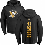 NHL Adidas Pittsburgh Penguins #41 Daniel Sprong Black Backer Pullover Hoodie