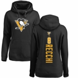 NHL Women's Adidas Pittsburgh Penguins #8 Mark Recchi Black Backer Pullover Hoodie