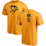 NHL Adidas Pittsburgh Penguins #68 Jaromir Jagr Gold One Color Backer T-Shirt