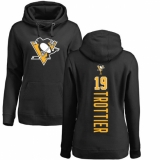 NHL Women's Adidas Pittsburgh Penguins #19 Bryan Trottier Black Backer Pullover Hoodie