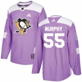 Youth Adidas Pittsburgh Penguins #55 Larry Murphy Authentic Purple Fights Cancer Practice NHL Jersey
