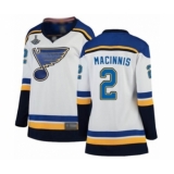 Women's St. Louis Blues #2 Al Macinnis Fanatics Branded White Away Breakaway 2019 Stanley Cup Champions Hockey Jersey