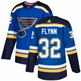 Men's Adidas St. Louis Blues #32 Brian Flynn Authentic Royal Blue Home NHL Jersey