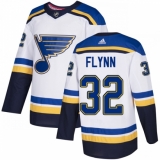 Men's Adidas St. Louis Blues #32 Brian Flynn Authentic White Away NHL Jersey