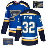Men's Adidas St. Louis Blues #32 Brian Flynn Authentic Royal Blue Fashion Gold NHL Jersey