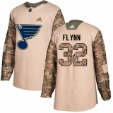 Men's Adidas St. Louis Blues #32 Brian Flynn Authentic Camo Veterans Day Practice NHL Jersey