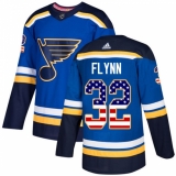 Men's Adidas St. Louis Blues #32 Brian Flynn Authentic Blue USA Flag Fashion NHL Jersey