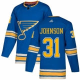 Men's Adidas St. Louis Blues #31 Chad Johnson Authentic Navy Blue Alternate NHL Jersey