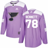 Men's Adidas St. Louis Blues #78 Beau Bennett Authentic Purple Fights Cancer Practice NHL Jersey