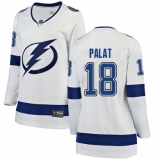 Women's Tampa Bay Lightning #18 Ondrej Palat Fanatics Branded White Away Breakaway NHL Jersey
