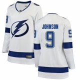 Women's Tampa Bay Lightning #9 Tyler Johnson Fanatics Branded White Away Breakaway NHL Jersey