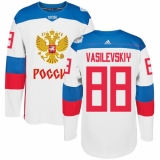 Men's Adidas Team Russia #88 Andrei Vasilevskiy Premier White Home 2016 World Cup of Hockey Jersey