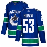 Youth Adidas Vancouver Canucks #53 Bo Horvat Premier Blue Home NHL Jersey