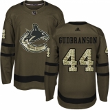 Youth Adidas Vancouver Canucks #44 Erik Gudbranson Premier Green Salute to Service NHL Jersey