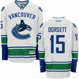 Men's Reebok Vancouver Canucks #15 Derek Dorsett Authentic White Away NHL Jersey