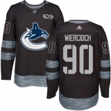 Men's Adidas Vancouver Canucks #90 Patrick Wiercioch Premier Black 1917-2017 100th Anniversary NHL Jersey