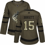 Women's Adidas Vancouver Canucks #15 Derek Dorsett Authentic Green Salute to Service NHL Jersey