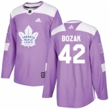 Men's Adidas Toronto Maple Leafs #42 Tyler Bozak Authentic Purple Fights Cancer Practice NHL Jersey