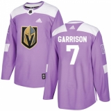 Men's Adidas Vegas Golden Knights #7 Jason Garrison Authentic Purple Fights Cancer Practice NHL Jersey