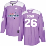 Men's Adidas Washington Capitals #26 Nic Dowd Authentic Purple Fights Cancer Practice NHL Jersey