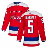 Men's Adidas Washington Capitals #5 Rod Langway Authentic Red Alternate NHL Jersey