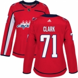 Women's Adidas Washington Capitals #71 Kody Clark Authentic Red Home NHL Jersey