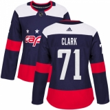 Women's Adidas Washington Capitals #71 Kody Clark Authentic Navy Blue 2018 Stadium Series NHL Jersey