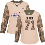 Women's Adidas Washington Capitals #71 Kody Clark Authentic Camo Veterans Day Practice NHL Jersey