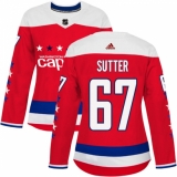 Women's Adidas Washington Capitals #67 Riley Sutter Authentic Red Alternate NHL Jersey