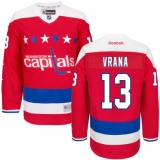 Men's Reebok Washington Capitals #13 Jakub Vrana Premier Red Third NHL Jersey