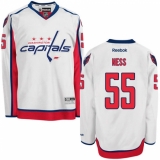 Men's Reebok Washington Capitals #55 Aaron Ness Authentic White Away NHL Jersey