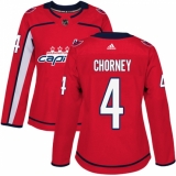 Women's Adidas Washington Capitals #4 Taylor Chorney Authentic Red Home NHL Jersey