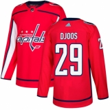 Men's Adidas Washington Capitals #29 Christian Djoos Authentic Red Home NHL Jersey
