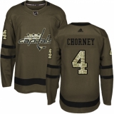 Men's Adidas Washington Capitals #4 Taylor Chorney Premier Green Salute to Service NHL Jersey