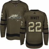 Men's Adidas Washington Capitals #22 Madison Bowey Premier Green Salute to Service NHL Jersey