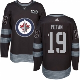 Men's Adidas Winnipeg Jets #19 Nic Petan Premier Black 1917-2017 100th Anniversary NHL Jersey