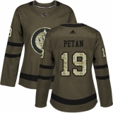 Women's Adidas Winnipeg Jets #19 Nic Petan Authentic Green Salute to Service NHL Jersey