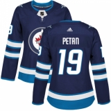 Women's Adidas Winnipeg Jets #19 Nic Petan Authentic Navy Blue Home NHL Jersey
