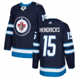 Youth Adidas Winnipeg Jets #15 Matt Hendricks Premier Navy Blue Home NHL Jersey