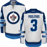 Men's Reebok Winnipeg Jets #3 Tucker Poolman Authentic White Away NHL Jersey