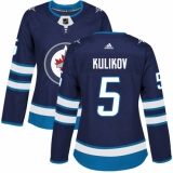 Women's Adidas Winnipeg Jets #5 Dmitry Kulikov Premier Navy Blue Home NHL Jersey