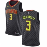 Men's Nike Atlanta Hawks #3 Marco Belinelli Swingman Black Road NBA Jersey - Icon Edition